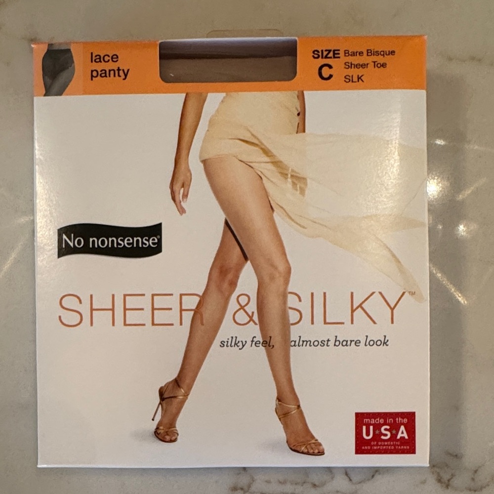 No Nonsense Sheer & Silky Lace Panty - Bare Bisque